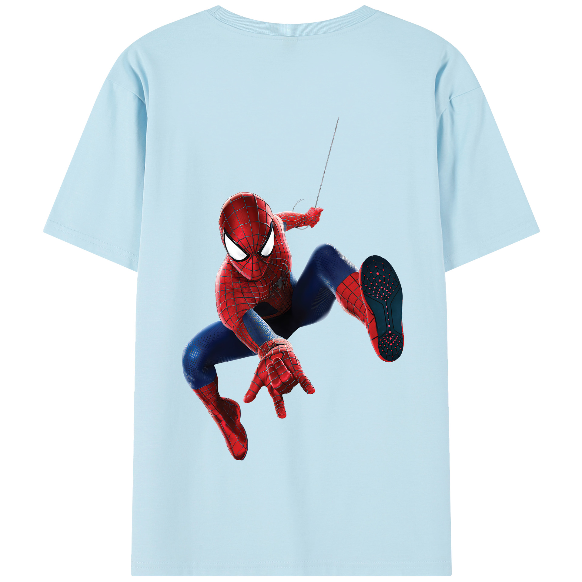 （画像用） Spider Man スパイダーマン 綿100％半袖Tシャツ（背面プリント）